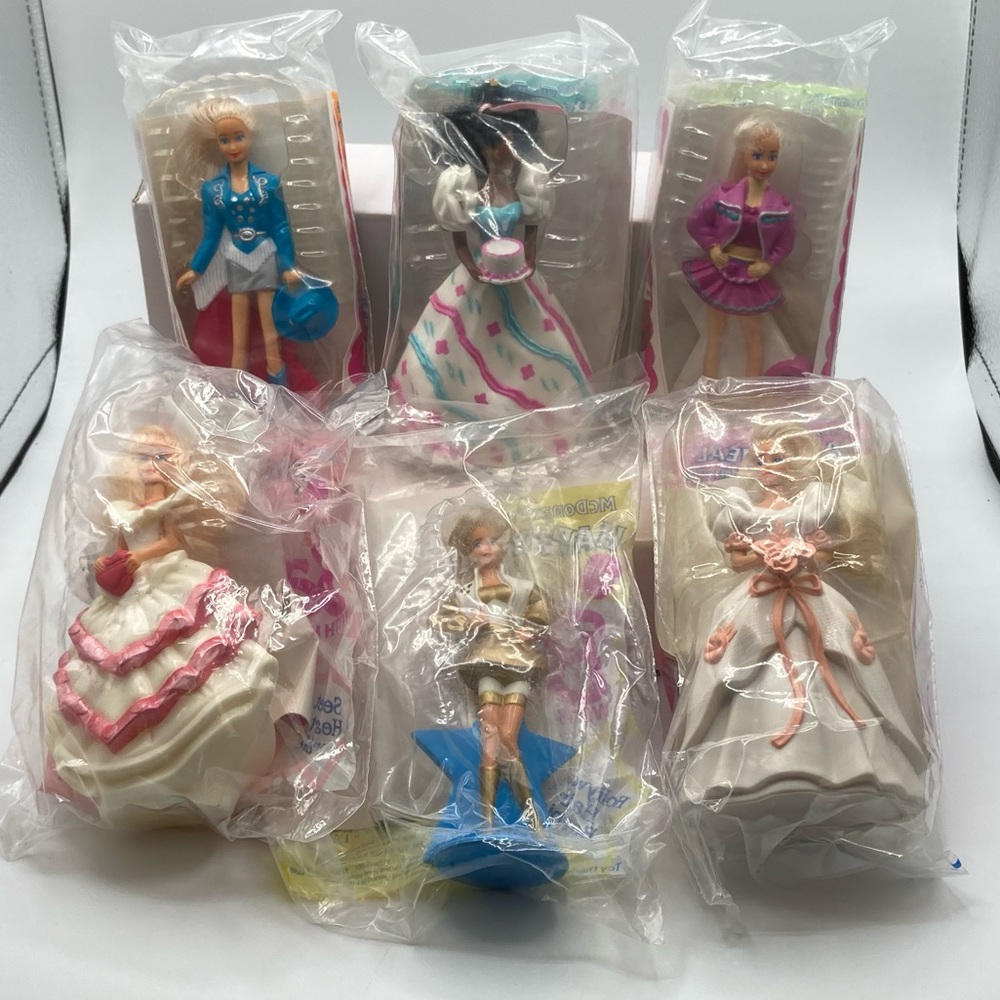 MIP Vintage McDonald’s 1993 Barbies, Mattel, Happy Meal Toys, 6 toys